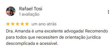 Avaliação 2 de cliente da Dra. Amanda Russo Nobre no Google