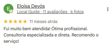 Avaliação 7 de cliente da Dra. Amanda Russo Nobre no Google